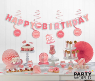pink birthday room decorating kit