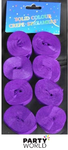 purple crepe streamers