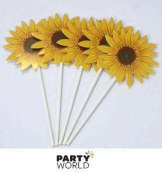 sunflower cupcake toppers picks
