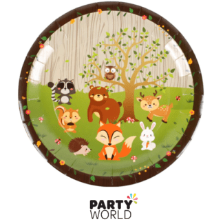 woodland party paper plates