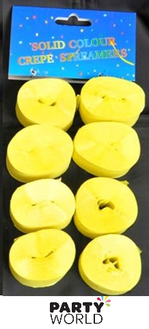 yellow crepe streamers