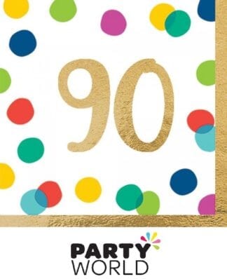 Happy Dots 90th Birthday Paper Luncheon Napkins (16)