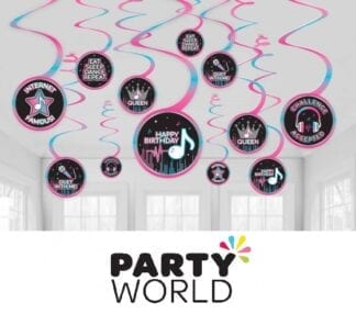 TikTok Birthday Party Spiral Swirl Hanging Decorations (12)