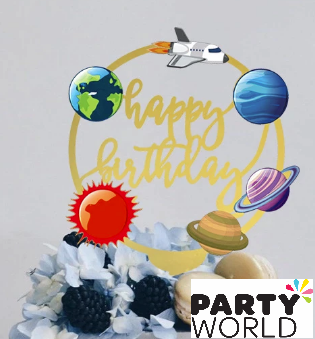 space themed cake topper