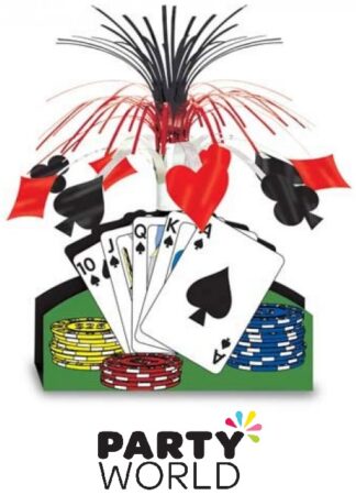 Casino Playing Cards & Poker Chips Cascade Centrepiece