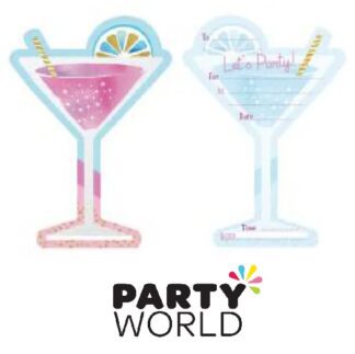 Cocktail Party Shape Cut Invitations (8pk)