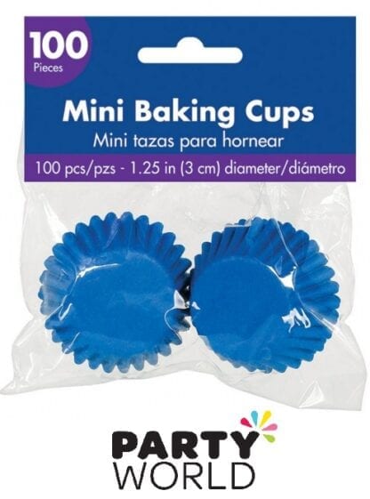 Cupcake Bright Royal Blue Mini Baking Cups (100)