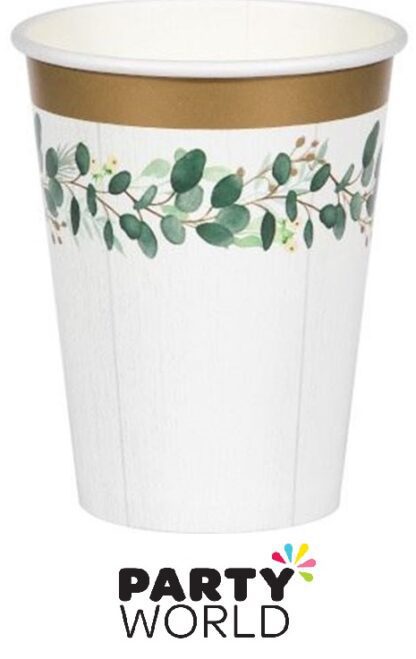 Eucalyptus Greens Party Paper 12oz Cups (8)