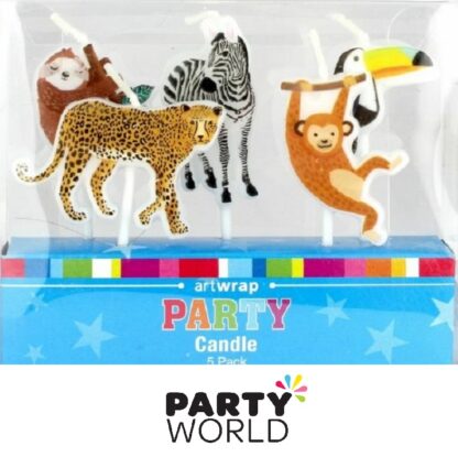 Jungle Animals Party Pick Candles (5)