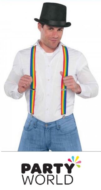 Rainbow Coloured Party Suspenders