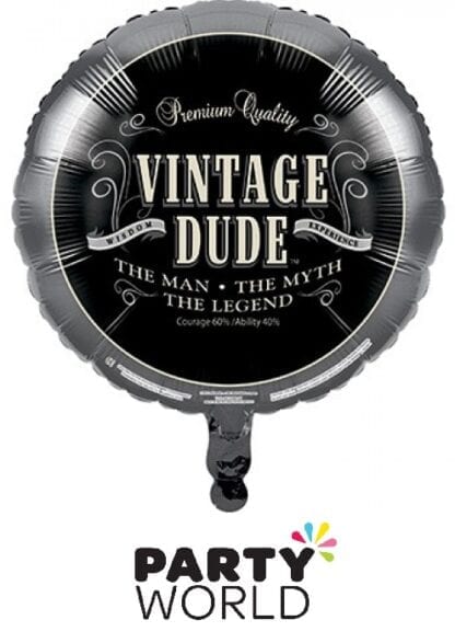Vintage Dude Birthday Foil Balloon