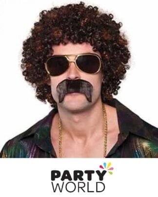 Wig And Moustache - Mens 70's Disco Hound