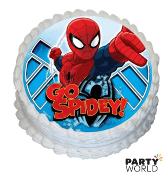 spiderman party go spidey edible image cake topper