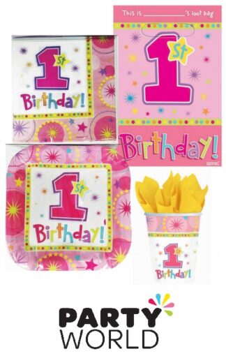 1st Birthday Girl Pink One-derful Party Value Pack (40pcs)