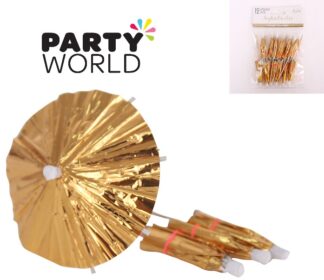 Gold Foil Cocktail Umbrella Toothpicks (12pk)