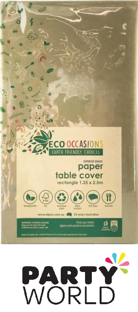 Gold Paper Party Tablecover Eco Friendly