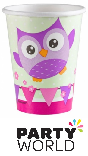 Owl Party Paper 9oz Cups (8)