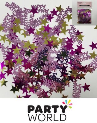 Pink Happy Birthday With Pink And Gold Stars Confetti (40g)