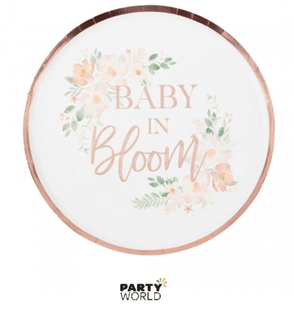 baby in bloom paper plates