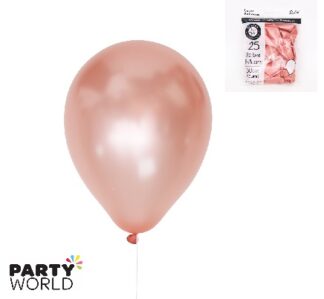 biodegradable latex balloons 30cm 25pk coral rose gold