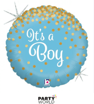 its a boy gender reveal foil balloon
