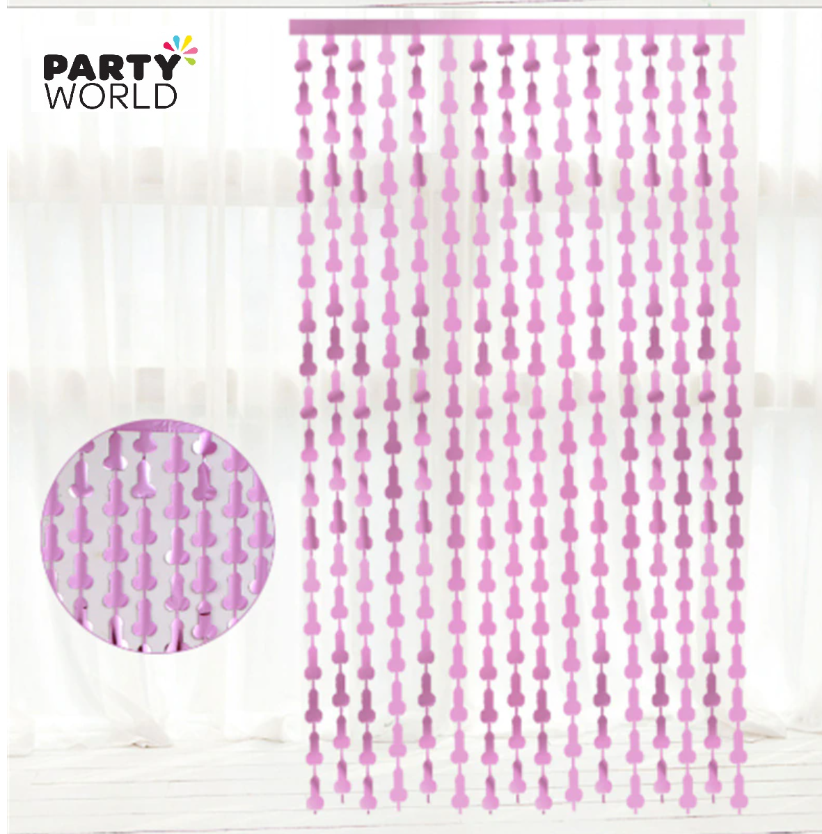 Coin laundry Enrichment Salvation Hen's Night Penis Foil Curtain approx 1 x 2 m | Party World