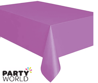 purple plastic tablecover
