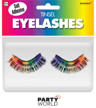rainbow tinsel eyelashes