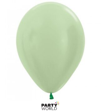 satin pearl green mini latex balloons