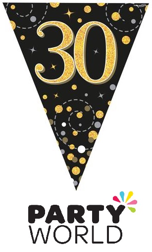 Happy 80th Birthday Pink Holographic Foil Party Bunting 3.9m Long 11 Flags 