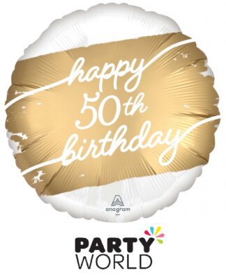 50th Birthday Party Golden Age Foil Balloon