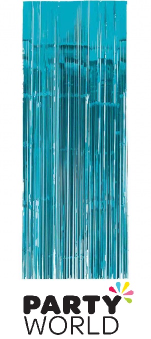 Caribbean Blue Foil Door Curtain W 91.4cm x L 2.43m
