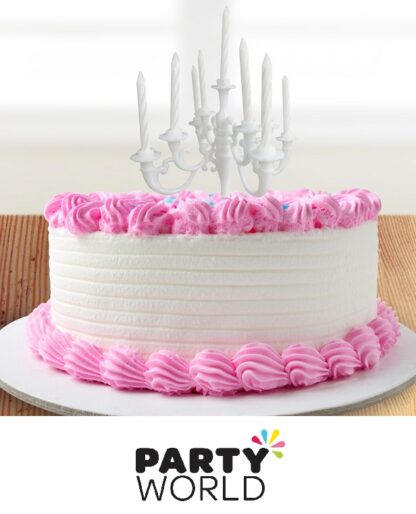 Chandelier White Party Cake Topper With 9 Candles