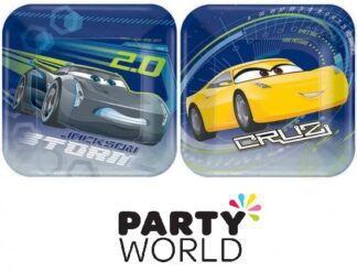 Disney Cars Party Square Paper 7in Plates (8)