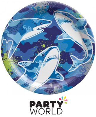 Shark Birthday Party Paper Plates 7in (8)