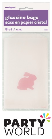 Easter Pink Bunny Glassine Treat Bags (8pk)