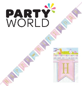Magical Princess Party Happy Birthday Pennant Banner