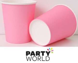 Neon Rose Pink Paper 200ml Cups (12)