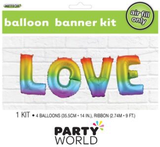Rainbow Love Foil Letter Balloon Banner Kit