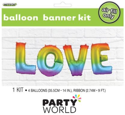 Rainbow Love Foil Letter Balloon Banner Kit