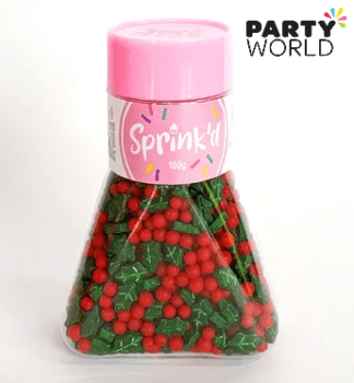 holly berry sprinkles christmas baking accessories