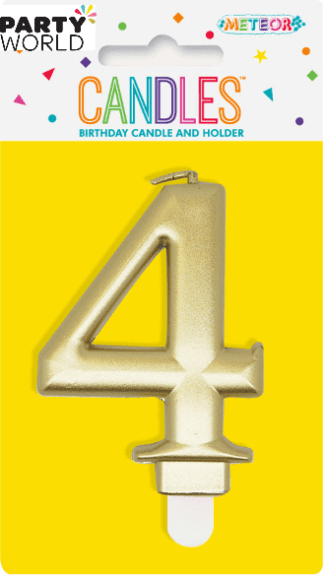 metallic gold number candle - 4