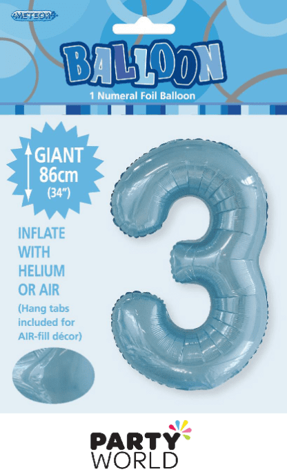 powder blue giant foil number balloon