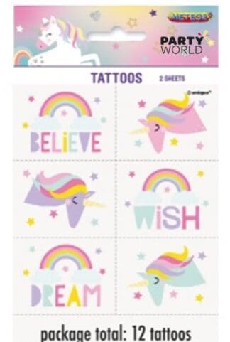 unicorn party tattoos
