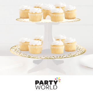 white & gold cupcake stand