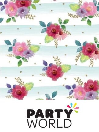 Floral Stripes Party Paper Luncheon Napkins (20)