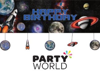 Space Blast Giant Birthday Banner With Attachments