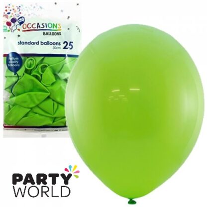 Standard Lime Green Latex Balloons 30cm (25)
