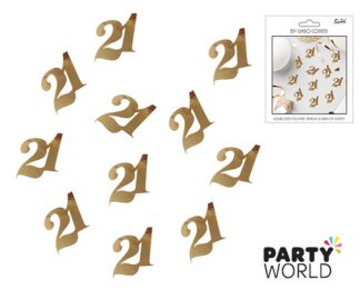 21st gold confetti large size