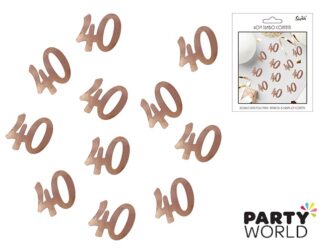 40th rose gold confetti large size